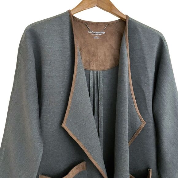 Soft Surroundings Open Front Wool Blend Sweater Coat - Picture 2 of 7